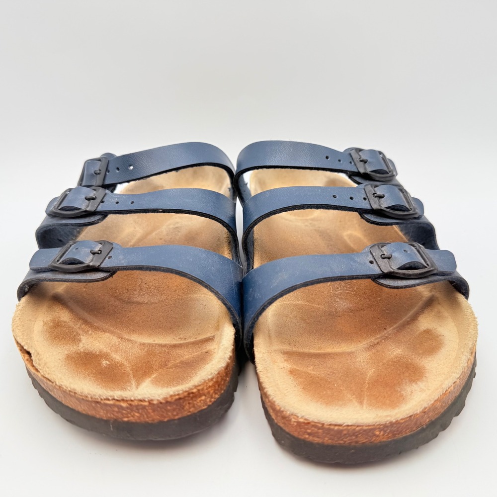 Birkenstock Florida Fresh Navy Blue Birko-Flor Triple Strap Sandals EU 40 L9 M7